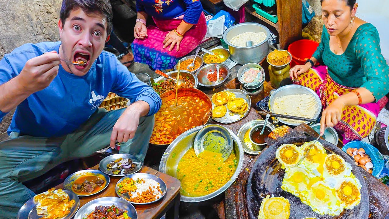 ⁣NEPALI STREET FOOD in CRAZY Kathmandu!! 100 Year Old Newari Street Food + MOMO Heaven!