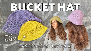 Crochet Bucket Hat Tutorial + Written Pattern 👒🧶 | Easy Crochet Tutorial