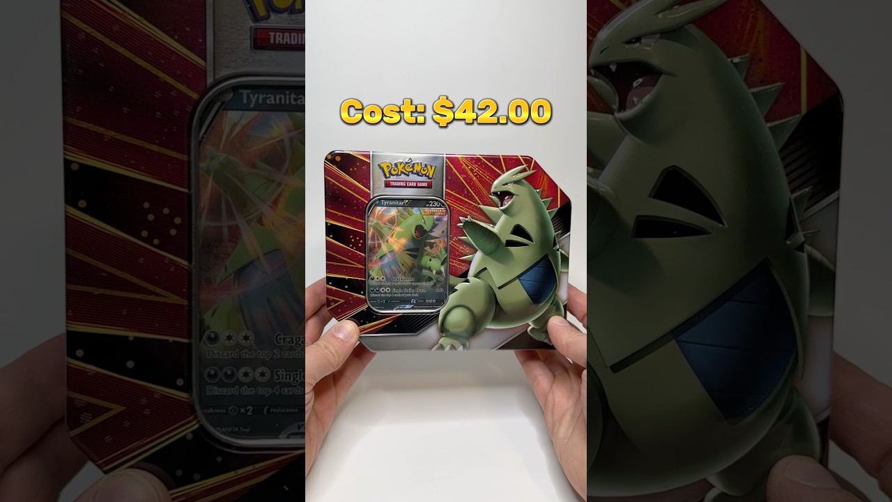 Tyranitar V Pokemon Card Tin Opening
