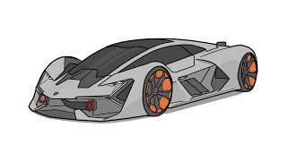 How to draw a LAMBORGHINI TERZO MILLENNIO / drawing lambo terzo millenio concept car 2019