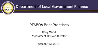 DLGF Webinar - PTABOA Overview