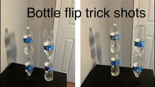 Bottle flip trick shots