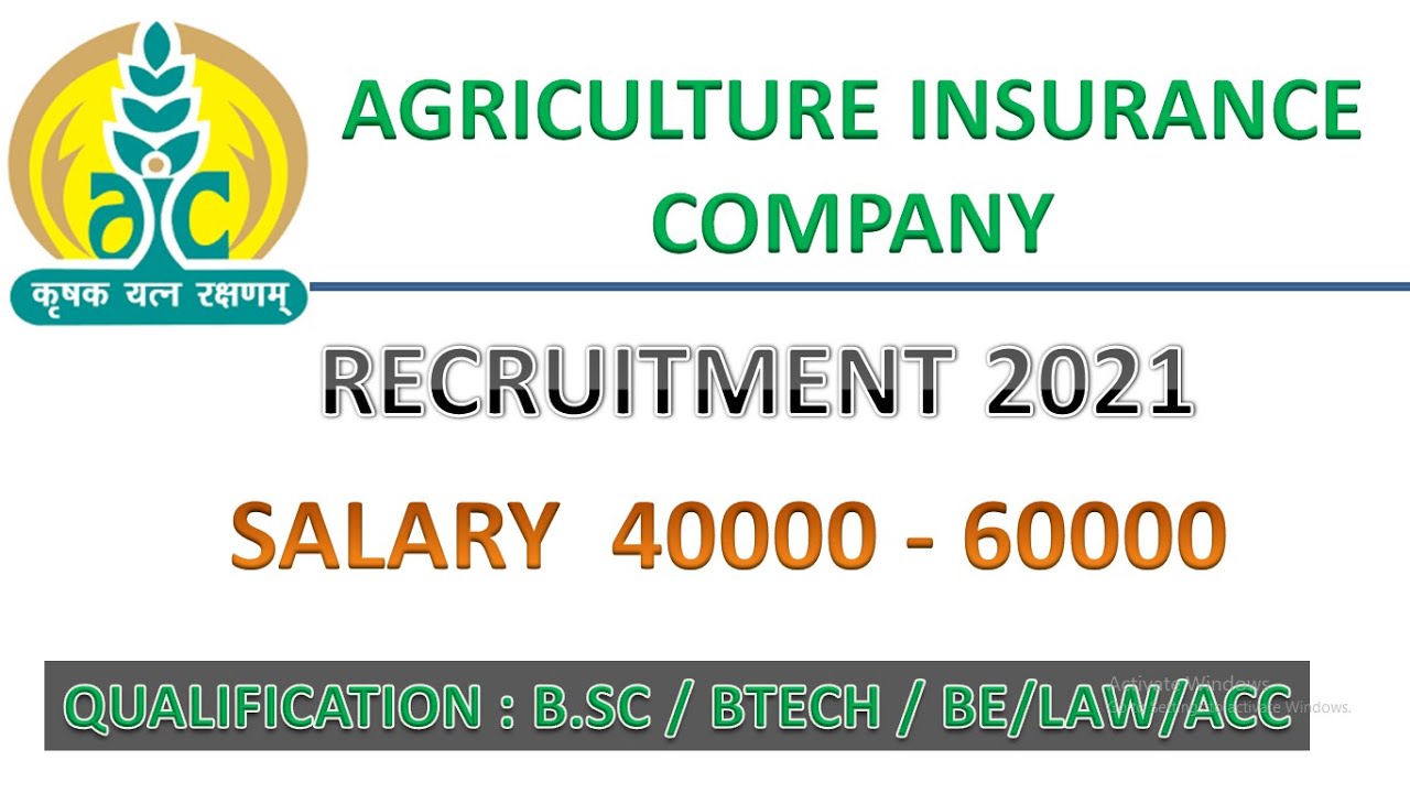 Agriculture Insurance Company of India limited| AIC Recruitment 2021 |40k Salary|CENTRAL GOVT. JOB