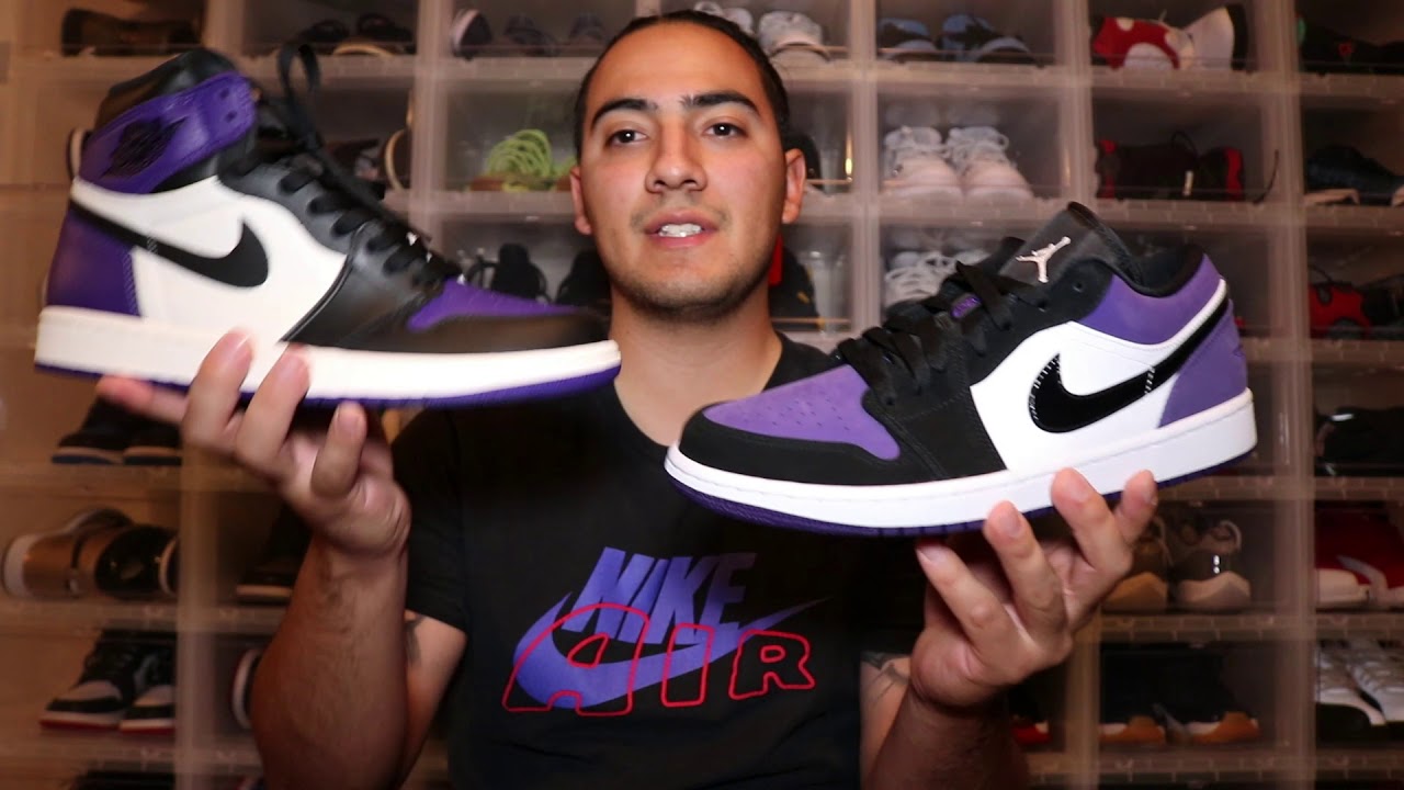 Air Jordan 1 Low Court Purple Review On Foot Youtube