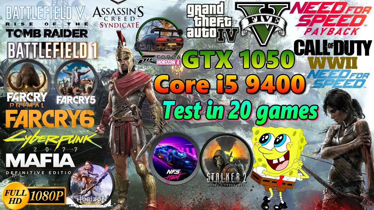 GTX 1050 2GB + Core i5 9400 Tested in 20 Games (2024) | 1080p 
