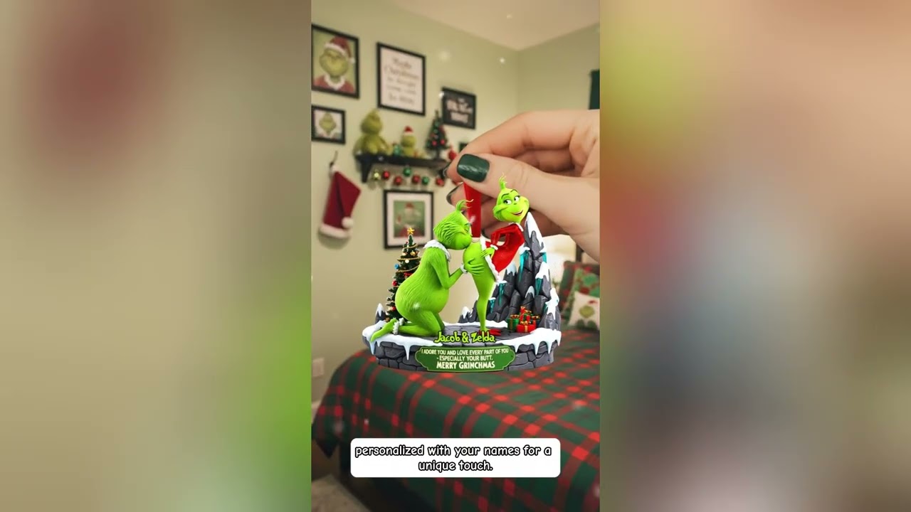 Green Monster Ornaments - I Adore You and Love Every Part Of You I Love Your Butt