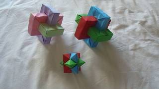 2 Origami Impossible Rectangles & Burr Puzzle I made (Umulius Rectangulum) (Thoki Yenn) (Froy).