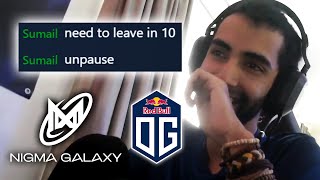 When Sumail has game vs OG in 10 min