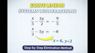 Solve Linear Systems with Fractions | Step-by-Step Elimination Method MPM2D