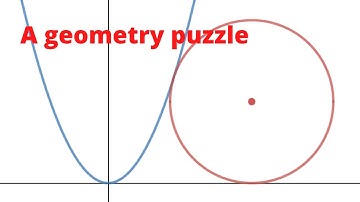 A circle is tangent to a parabola. A geometry puzzle with calculus flavor.