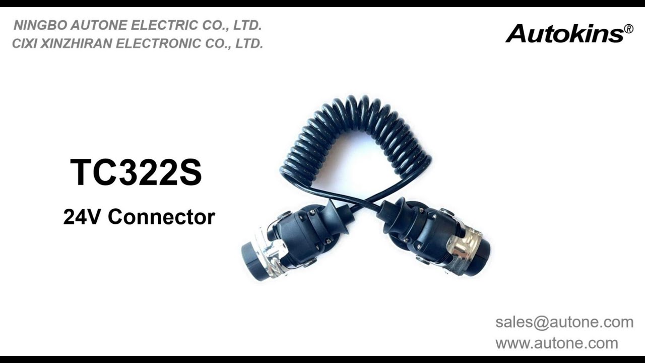 Autone TC322S 24V 7 Pin ABS/EBS Trailer Spiral Wire Assembly with TPU Jacket 2 TP05C-7