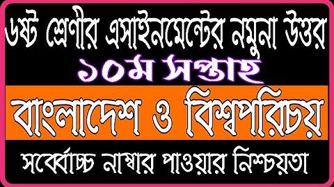 Class 6 Bangladesh And Global Studies 10th Week Assignment Solution | Class 6 BGS 10th Week Answer |
