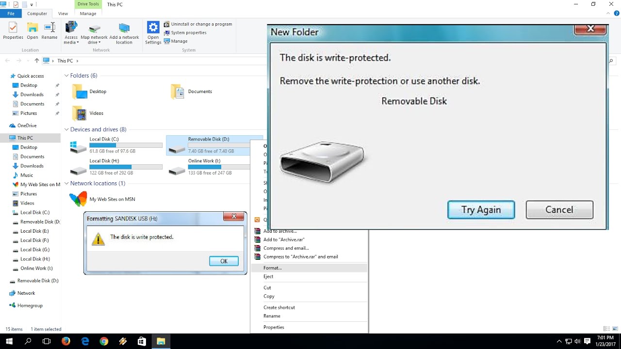 How to Fix Write Protected Error of USB Pen Drive & SD Card (The Disk is  Write-Protected)