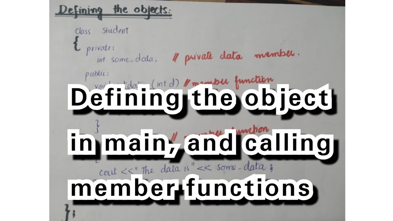 defining object and calling function || OOP in c++. || Urdu/Hindi - YouTube