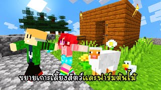 ขยายเกาะเลี้ยงสัตว์และฟาร์มต้นไม้ - Minecraft 1 Chunk ep3 [vaha555]
