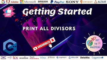 Print All Divisors || C++ || தமிழில்