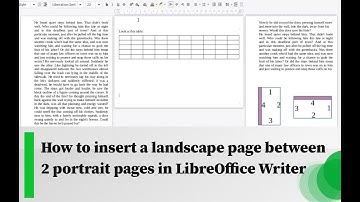 How to insert a landscape page between 2 portrait pages in LibreOffice Writer
