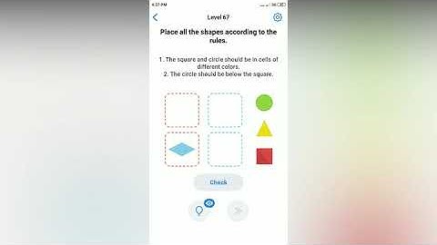 Easy Game - Place all the shapes according to the rules - Level 67 solution