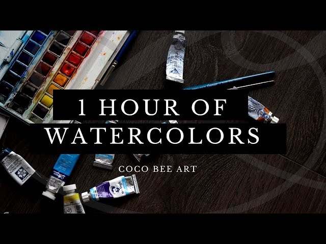 1 HOUR of Relaxing Watercolor Painting // Watercolor COMPILATION class=