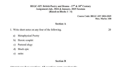BEGC-107 SOLVED ASSIGNMENT 2024-2025 IGNOU ENGLISH MEDIUM #ignouassignmentsno1 #2025 #2024