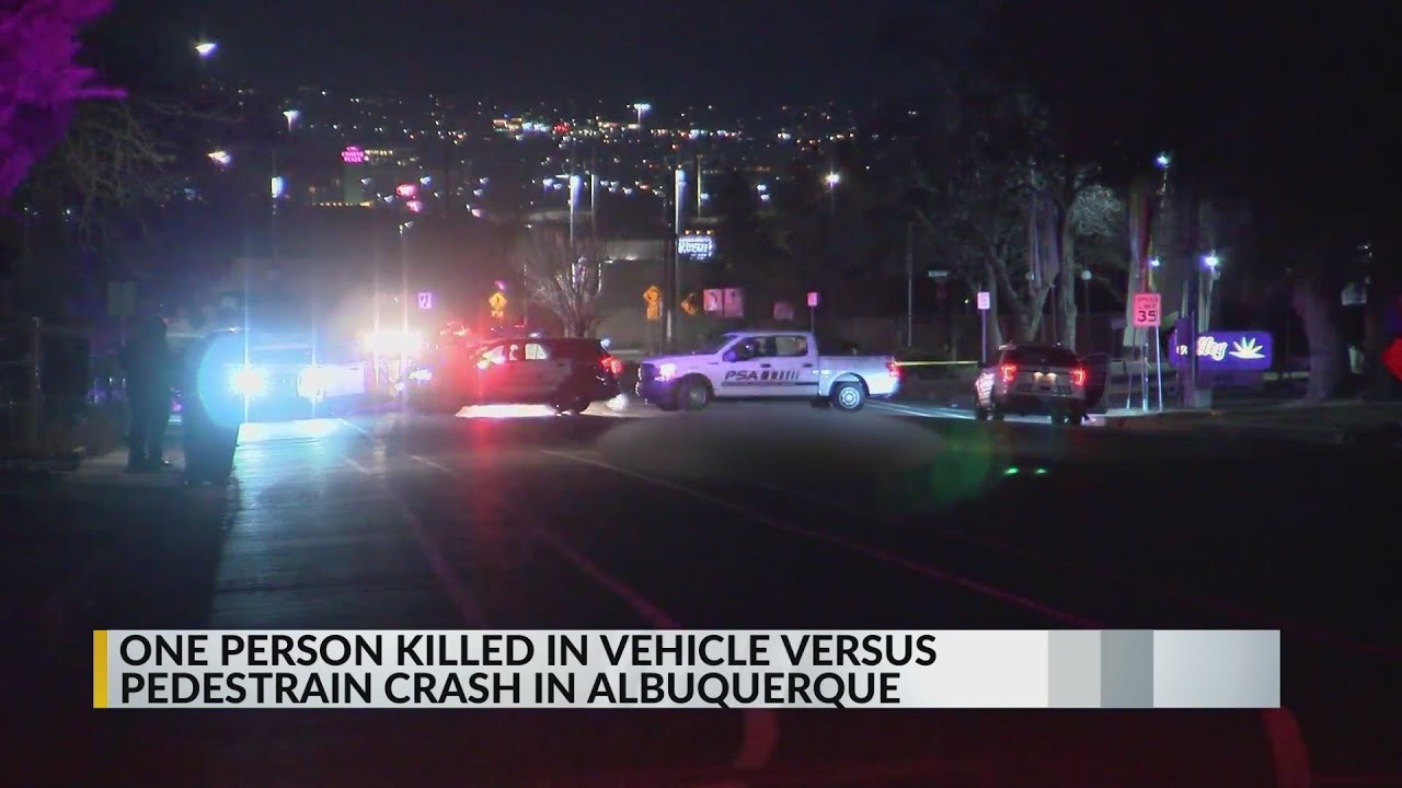 One pedestrian dead after crash in Albuquerque - YouTube