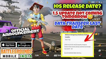 PUBG MOBILE AND BGMI 1.5 NEW UPDATE NOT COMING ON 6 JULY | BGMI DATA TRANSFER BEFORE 9 JULY