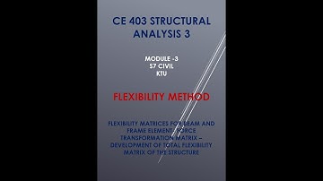 FLEXIBILITY METHOD  FORCE TRANSFORMATION MATRIX