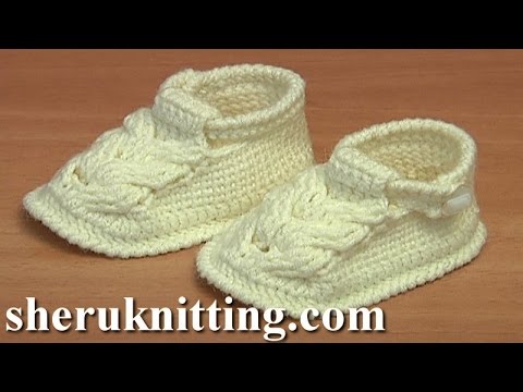 Сrochet Baby Booties Part 2 of 3/Crochet Cable Stich