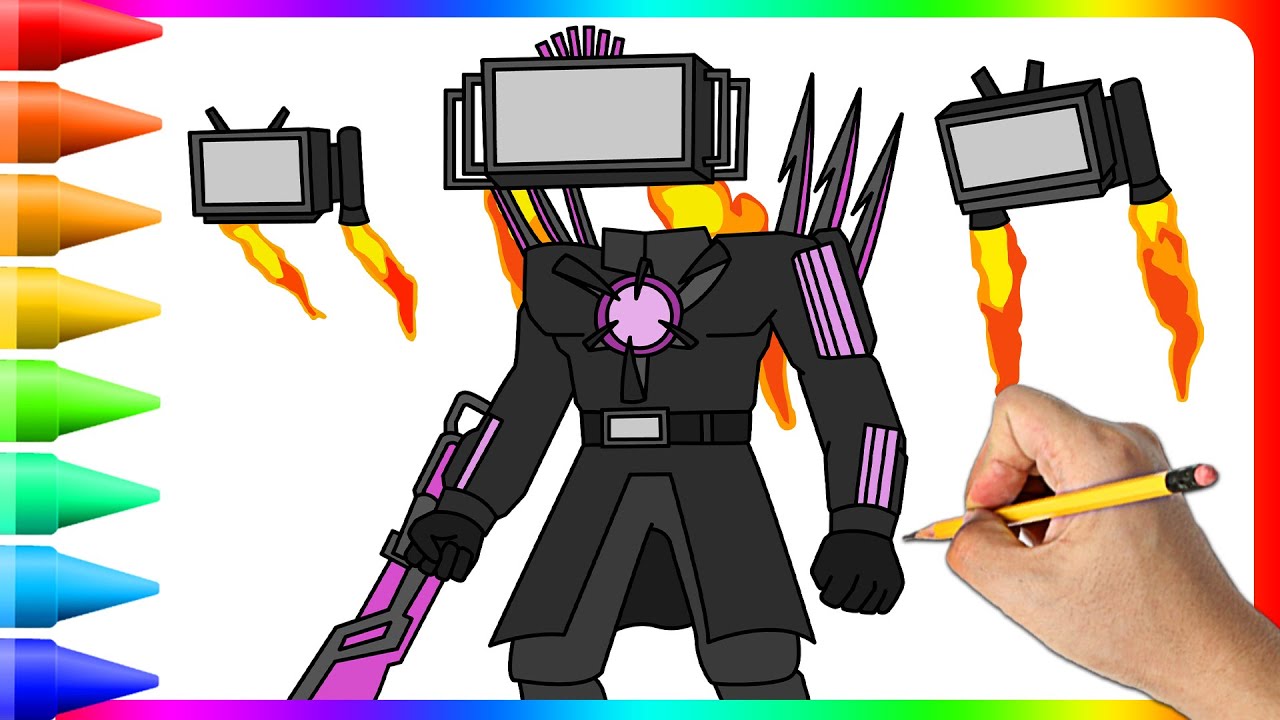 Easy Draw Titan TV Man - skibidi toilet 68 part 1 - YouTube