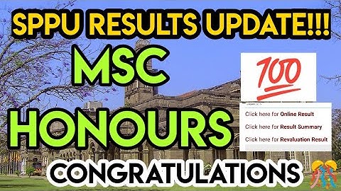SPPU Result Update| MSc Honours Results Out!!! | Dr. Yaseen