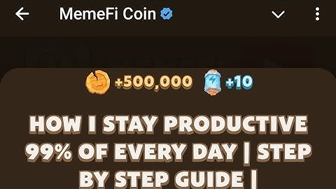 How I Stay Productive 99 of Every Day | Step by Step Guide Code | memefi YouTube Video Code