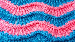 كروشيه غرزة الزجاج البارزه /ذيل الطاووس/الريشه How to crochet the Feather  stitch