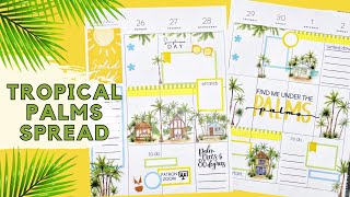 PLAN WITH ME | TROPICAL PALMS SPREAD | THE HAPPY PLANNER