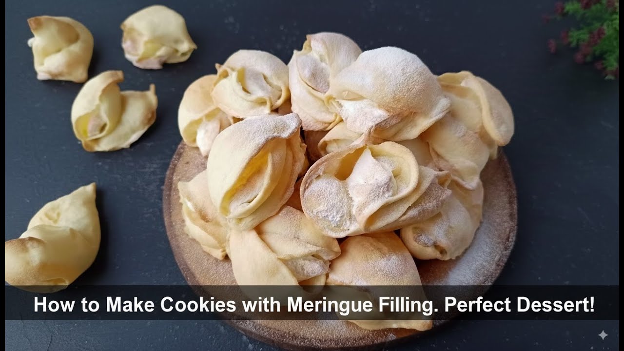 How to Make Cookies with Meringue Filling. Perfect Dessert!