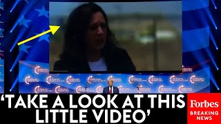 Trump Plays Video Hammering Kamala Harris On The Border At Georgia Event