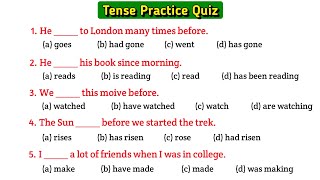 Tense practice test | Tense practice questions ssc | Tense in english grammar | Tense mcq test