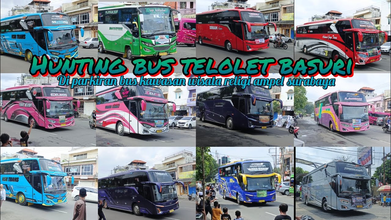 Full bus telolet basuri / hunting bus telolet basuri di parkiran bus ampel 