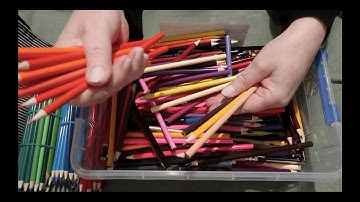 ASMR Over 1 hr of Sorting Pencils Sounds / soothing / intense tingles No Talking #asmr #sleep #relax