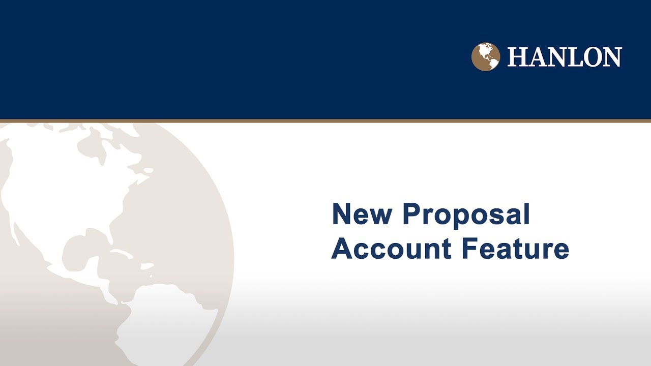 Hanlon Managed Account Platform New Proposal Account Feature HMAP