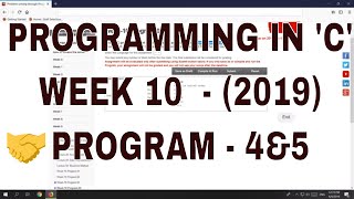 programming in "C" Week 10 Program 4,Program 5