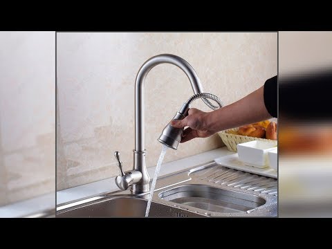 Brushed Nickel Kitchen Sink Faucet with Pullout Sprayer