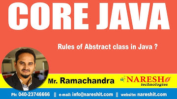 Core Java Tutorial | Rules of Abstract class in Java ? | Mr.Ramchandra