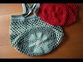 Einkaufs-Netz häkeln mit Blumenboden und Anleitung - knitting a shoppingbag