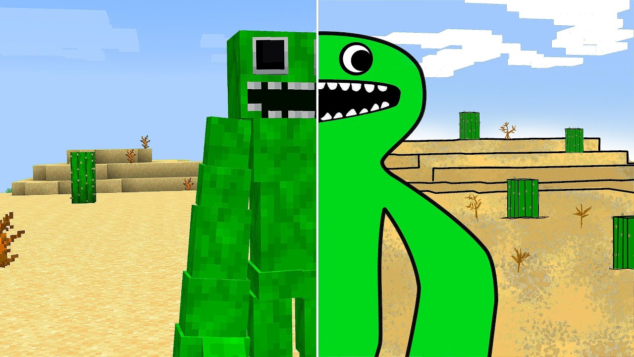 Tudo que eu VEJO vira Personagem CARTOON No Minecraft