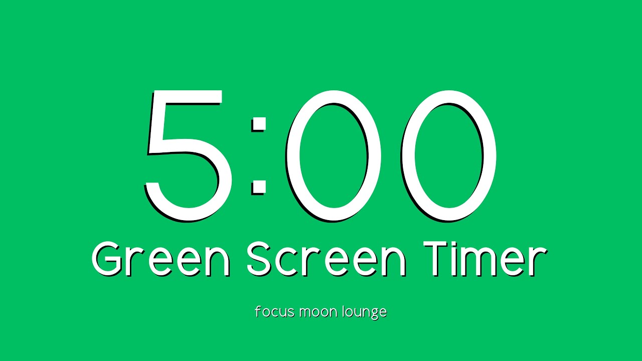 5 Minute Green Screen Countdown Timer - YouTube