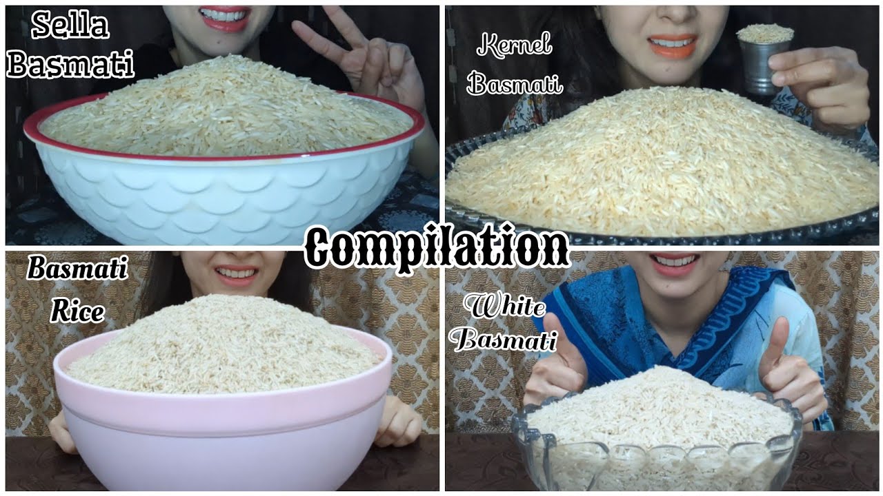 ASMR RAW RICE EATING || COMPILATION RAW RICE EATING || RAW RICE EATING ...