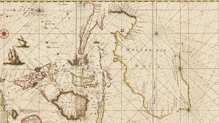 Spectacular 18th Century Dutch Sea Chart showing Australia sideways!