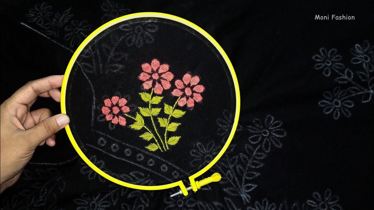 Easy Hand Embroidery Neck Design for Beginners / Embroidery Neck Design
