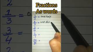 Fractions As Words #maths