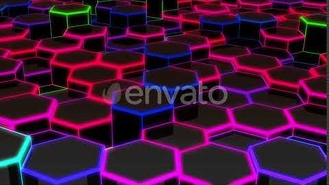 Hexagon Edge Neon 4k | Motion Graphics - Envato elements